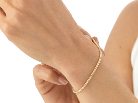 9ct Gold Hollow Rope Bracelet Online now