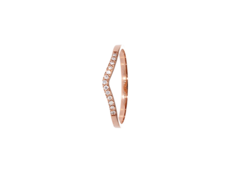 9ct Rose Gold Pave Diamond Curved Band on Sale