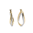 9k Yellow & White Gold Double Hoop Earrings (24mm) For Sale