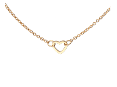 9ct Gold Heart Link Necklace Discount