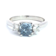 Blue Diamond Solitaire Ring with Pear-Cut Side Stones Online now