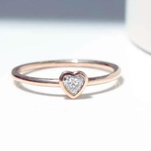 Rose Gold Tube Set Diamond Stacking Rings Online Sale