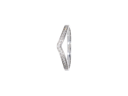 9ct White Gold Pave Diamond Curved Band Supply